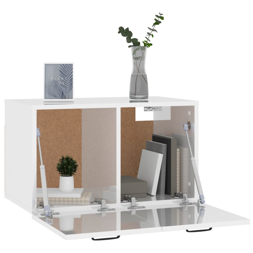 Wandkast 80x36,5x35 cm bewerkt hout hoogglans wit is nu te koop bij PeponiXL, paradijselijk wonen!