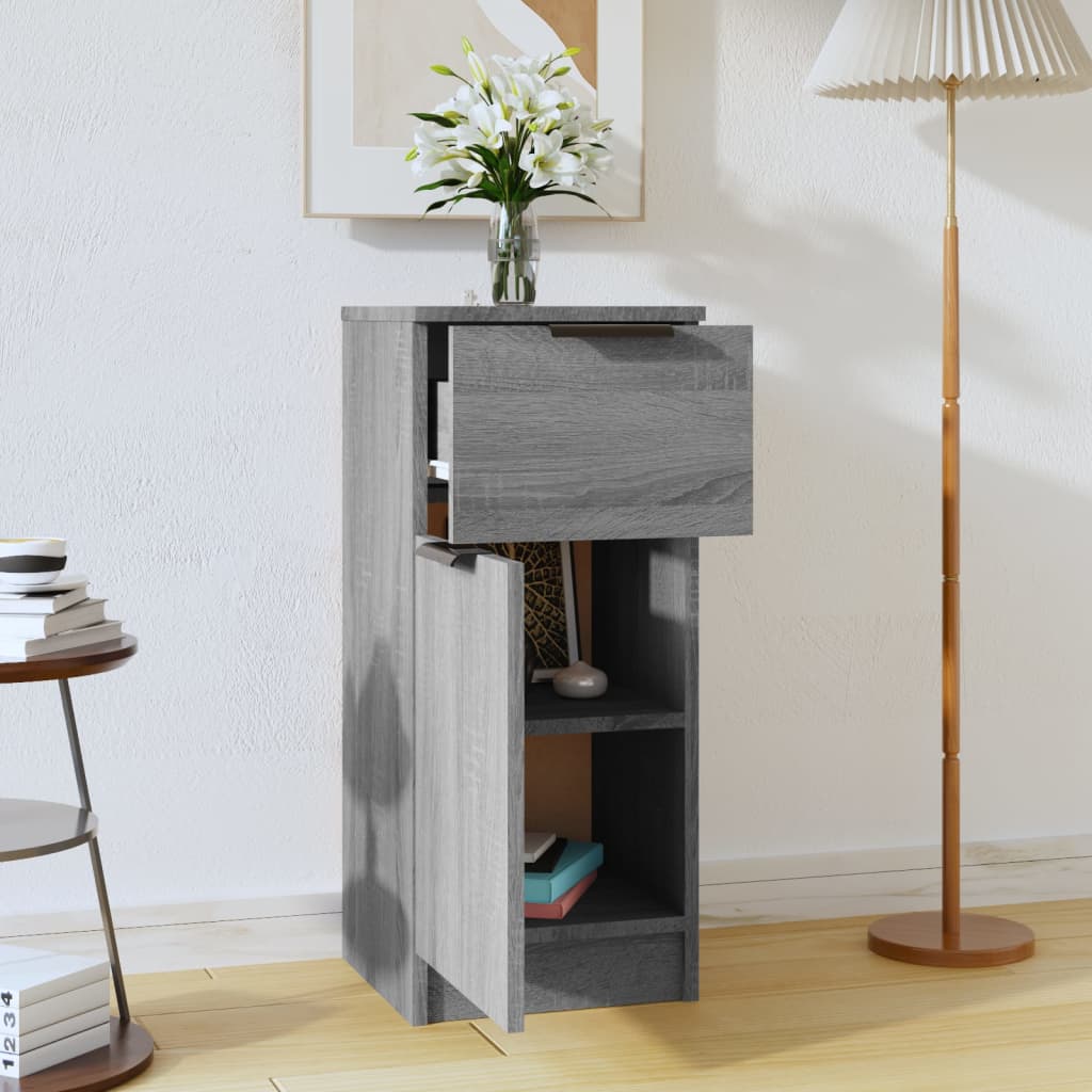Dressoir 30x30x70 cm bewerkt hout grijs sonoma eikenkleurig is nu te koop bij PeponiXL, paradijselijk wonen!