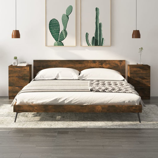 Nachtkastjes 2 st 40x36x65 cm gerookt eikenkleurig is nu te koop bij PeponiXL, paradijselijk wonen!