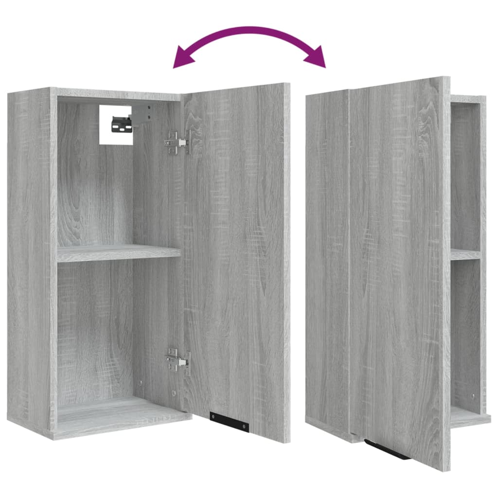 Badkamerkast wandgemonteerd 32x20x67 cm grijs sonoma eikenkleur is nu te koop bij PeponiXL, paradijselijk wonen!