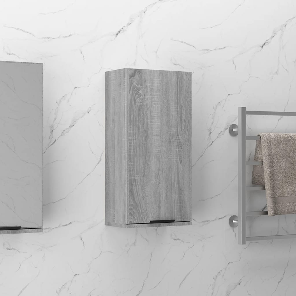 Badkamerkast wandgemonteerd 32x20x67 cm grijs sonoma eikenkleur is nu te koop bij PeponiXL, paradijselijk wonen!