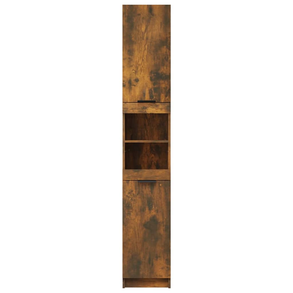 Badkamerkast 32x34x188,5 cm bewerkt hout gerookt eikenkleurig is nu te koop bij PeponiXL, paradijselijk wonen!