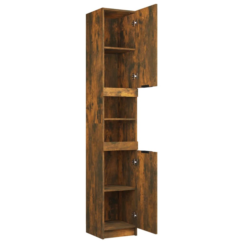 Badkamerkast 32x34x188,5 cm bewerkt hout gerookt eikenkleurig is nu te koop bij PeponiXL, paradijselijk wonen!