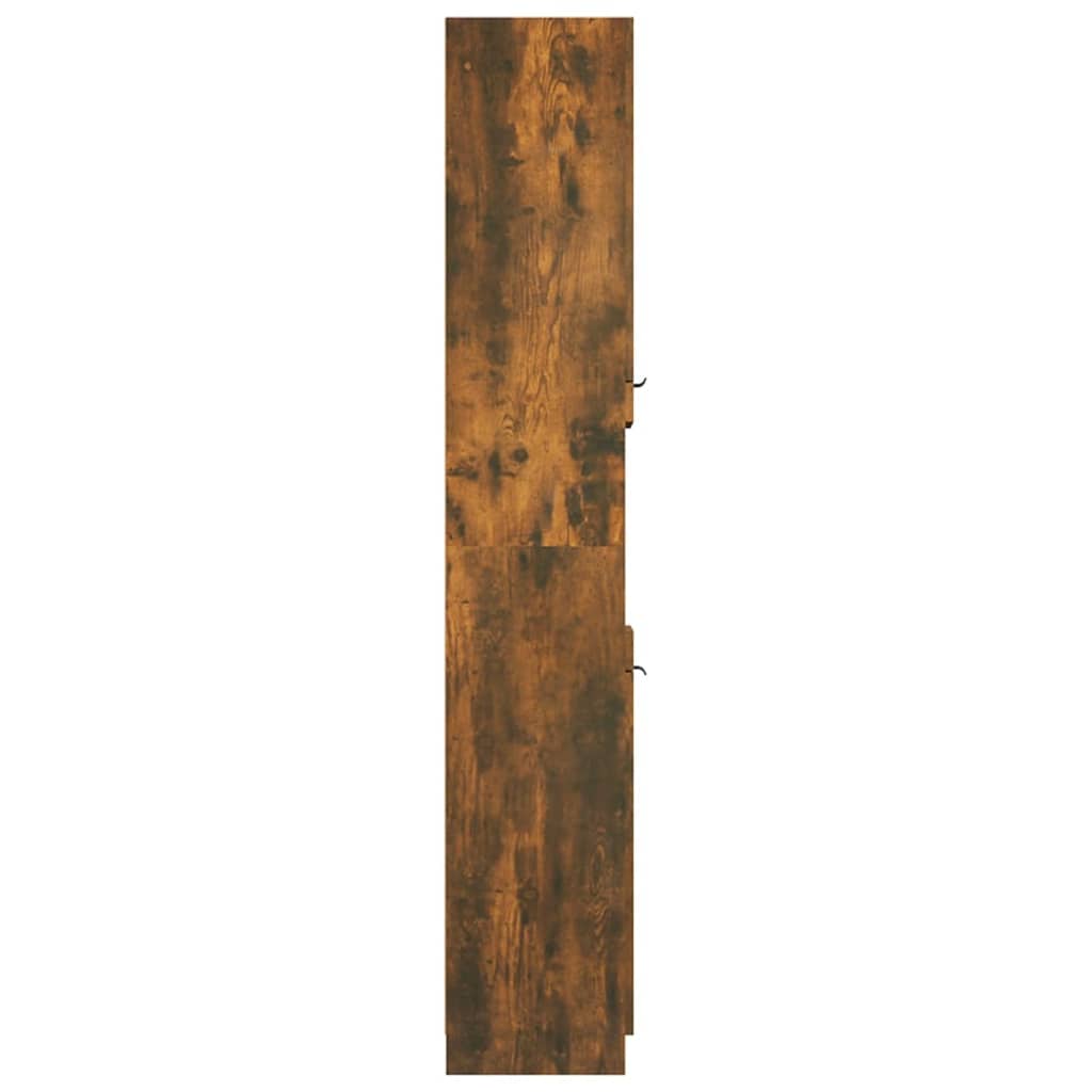 Badkamerkast 32x34x188,5 cm bewerkt hout gerookt eikenkleurig is nu te koop bij PeponiXL, paradijselijk wonen!