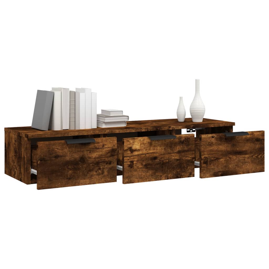 Wandkast 102x30x20 bewerkt hout gerookt eikenkleurig is nu te koop bij PeponiXL, paradijselijk wonen!