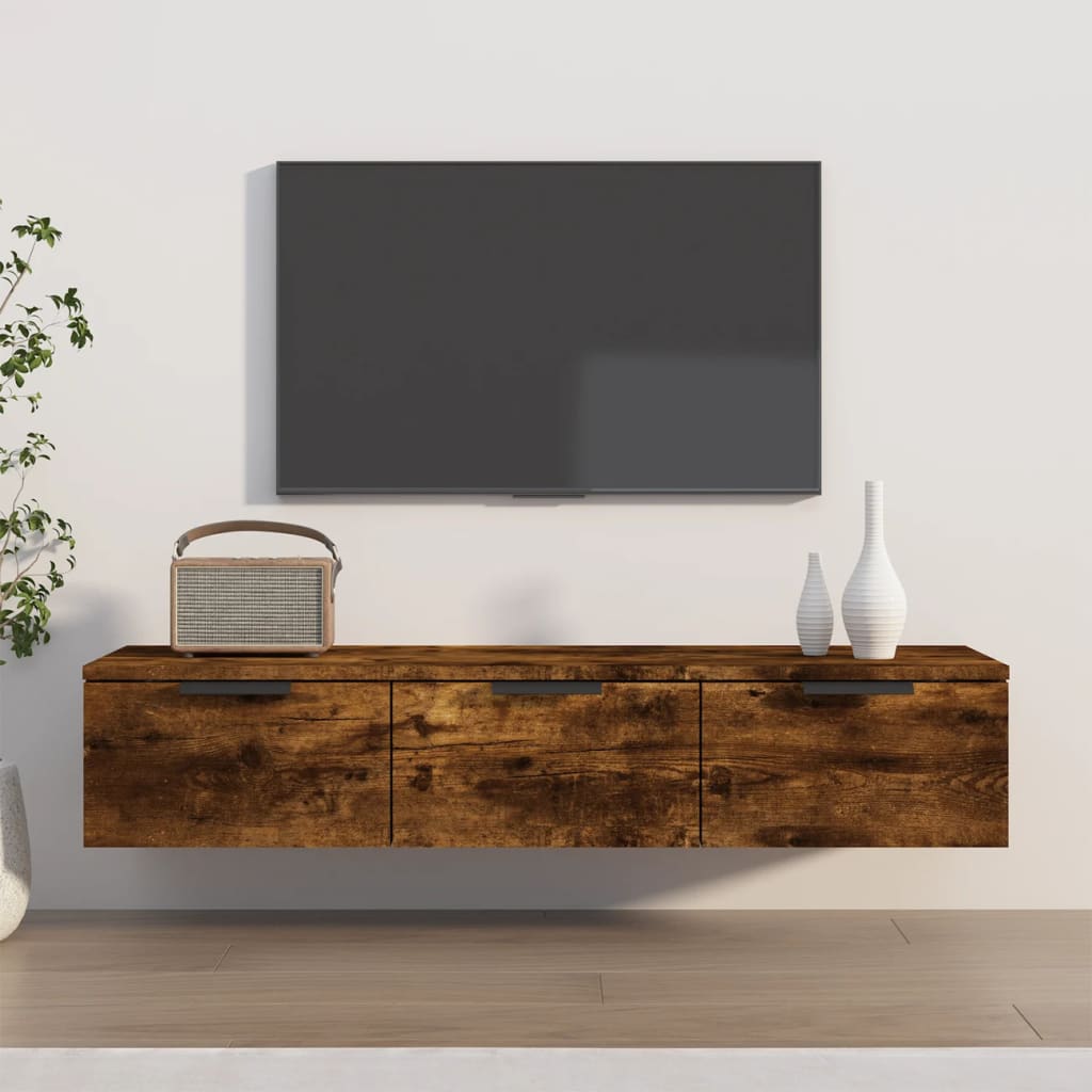 Wandkast 102x30x20 bewerkt hout gerookt eikenkleurig is nu te koop bij PeponiXL, paradijselijk wonen!
