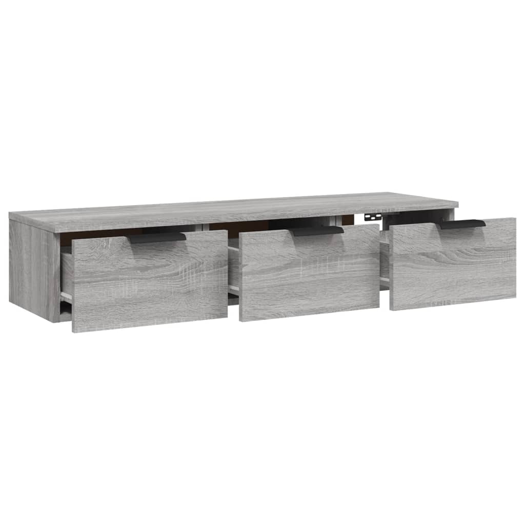 Wandkast 102x30x20 cm bewerkt hout grijs sonoma eikenkleurig is nu te koop bij PeponiXL, paradijselijk wonen!