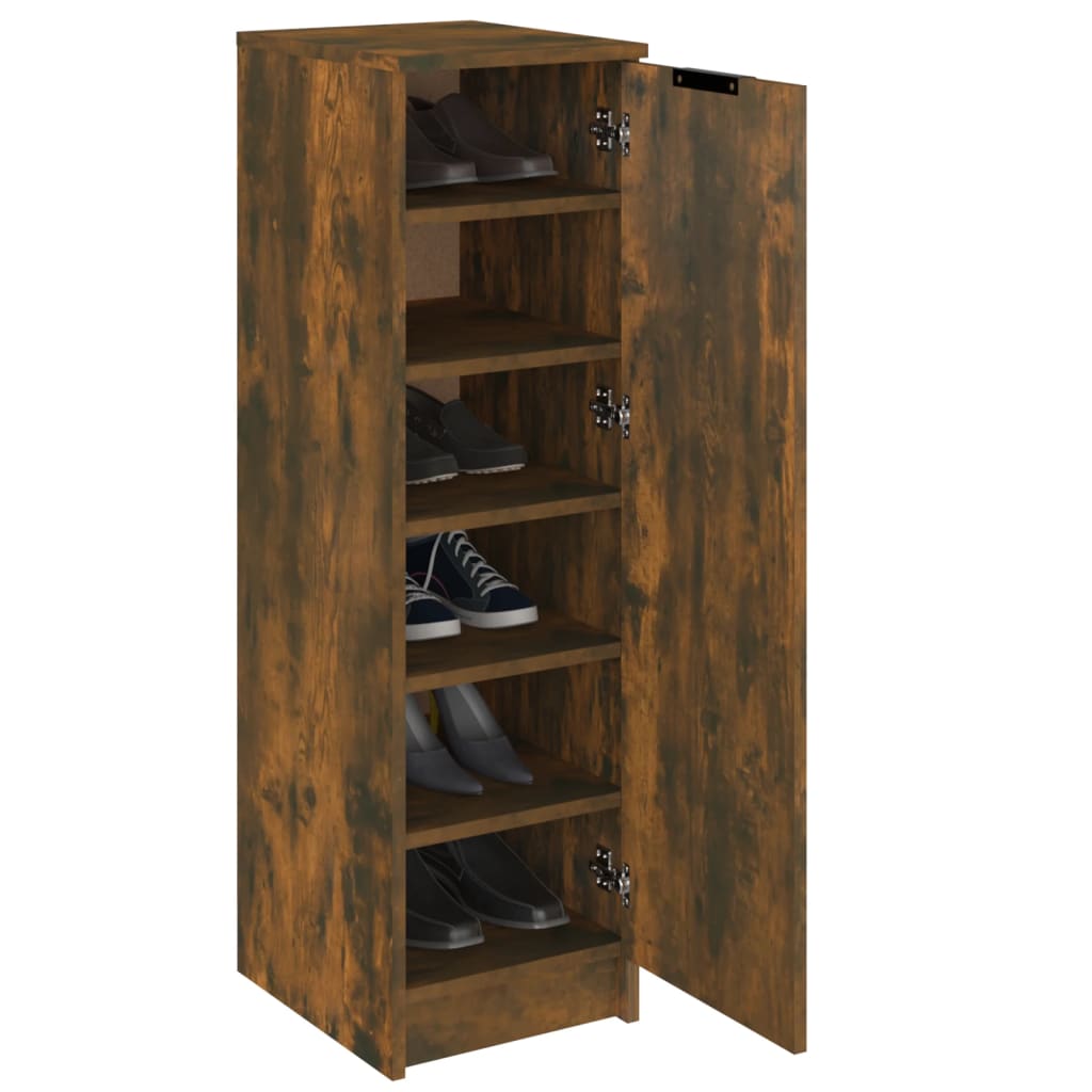 Schoenenkast 30x35x100 cm bewerkt hout gerookt eikenkleurig is nu te koop bij PeponiXL, paradijselijk wonen!
