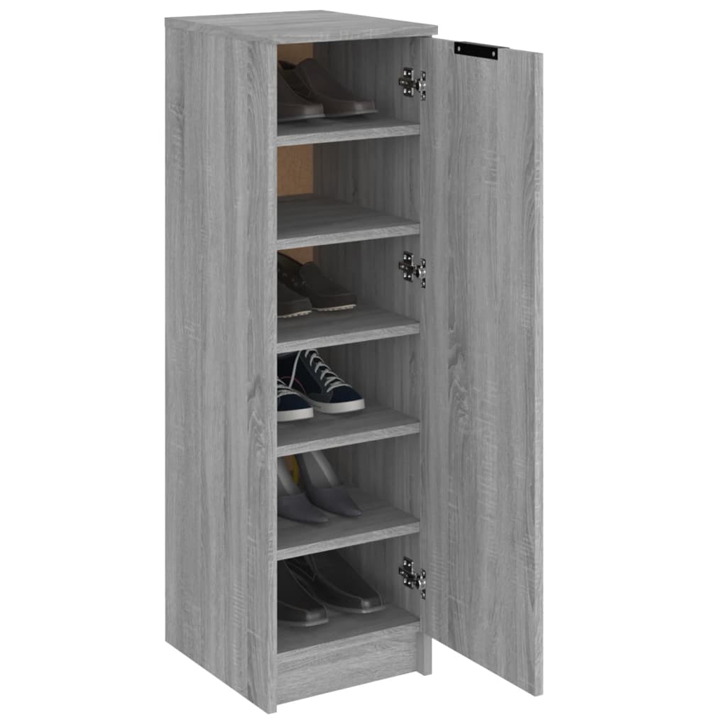 Schoenenkast 30x35x100 cm bewerkt hout grijs sonoma eikenkleur is nu te koop bij PeponiXL, paradijselijk wonen!