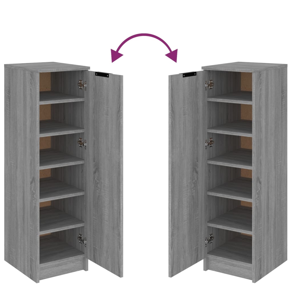 Schoenenkast 30x35x100 cm bewerkt hout grijs sonoma eikenkleur is nu te koop bij PeponiXL, paradijselijk wonen!