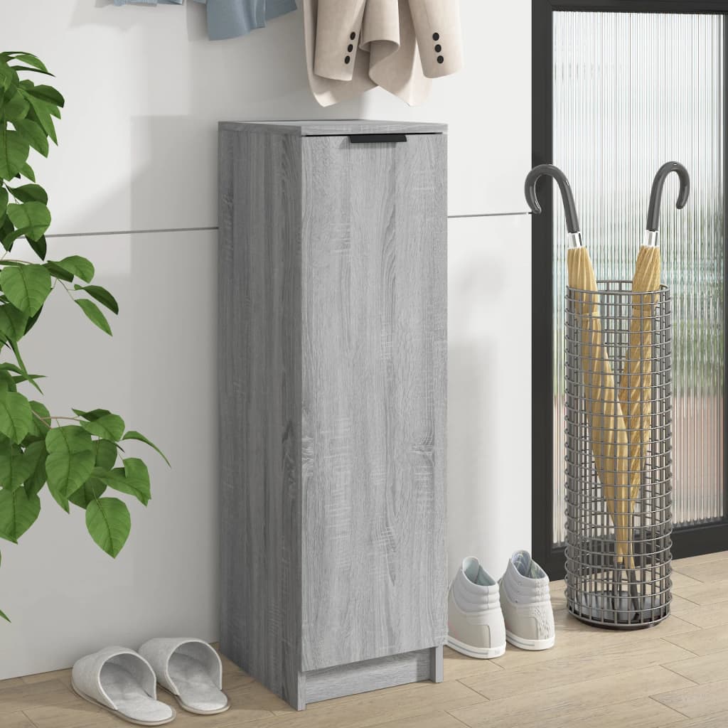 Schoenenkast 30x35x100 cm bewerkt hout grijs sonoma eikenkleur is nu te koop bij PeponiXL, paradijselijk wonen!