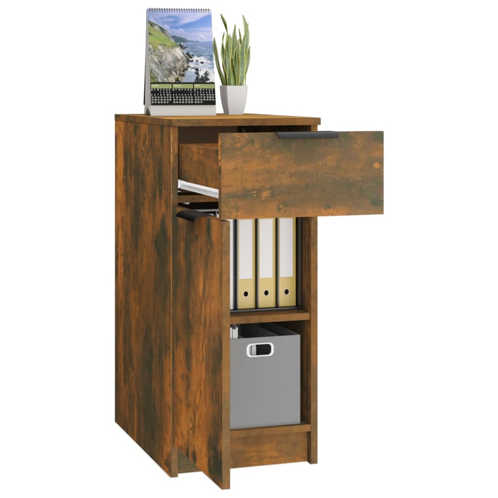 Bureaukast 33,5x50x75 cm bewerkt hout gerookt eikenkleurig is nu te koop bij PeponiXL, paradijselijk wonen!