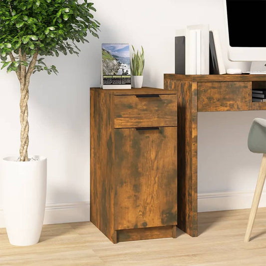 Bureaukast 33,5x50x75 cm bewerkt hout gerookt eikenkleurig is nu te koop bij PeponiXL, paradijselijk wonen!
