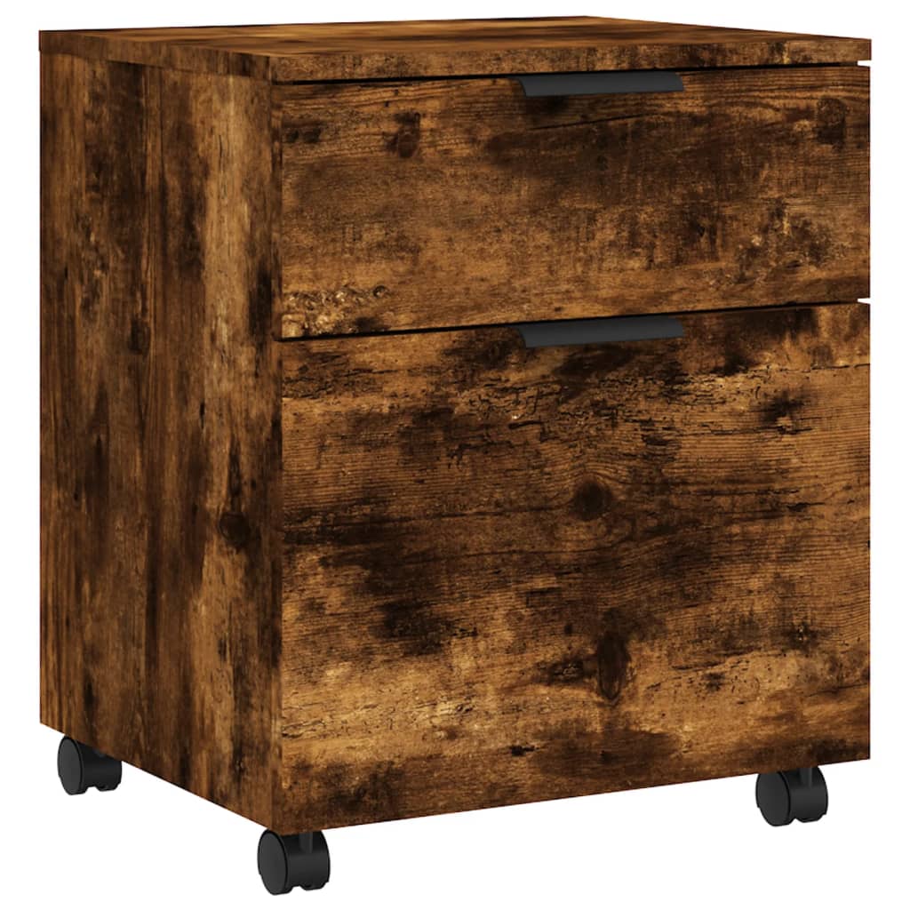Dossierkast verrijdbaar 45x38x54 cm bewerkt hout gerookt eiken is nu te koop bij PeponiXL, paradijselijk wonen!