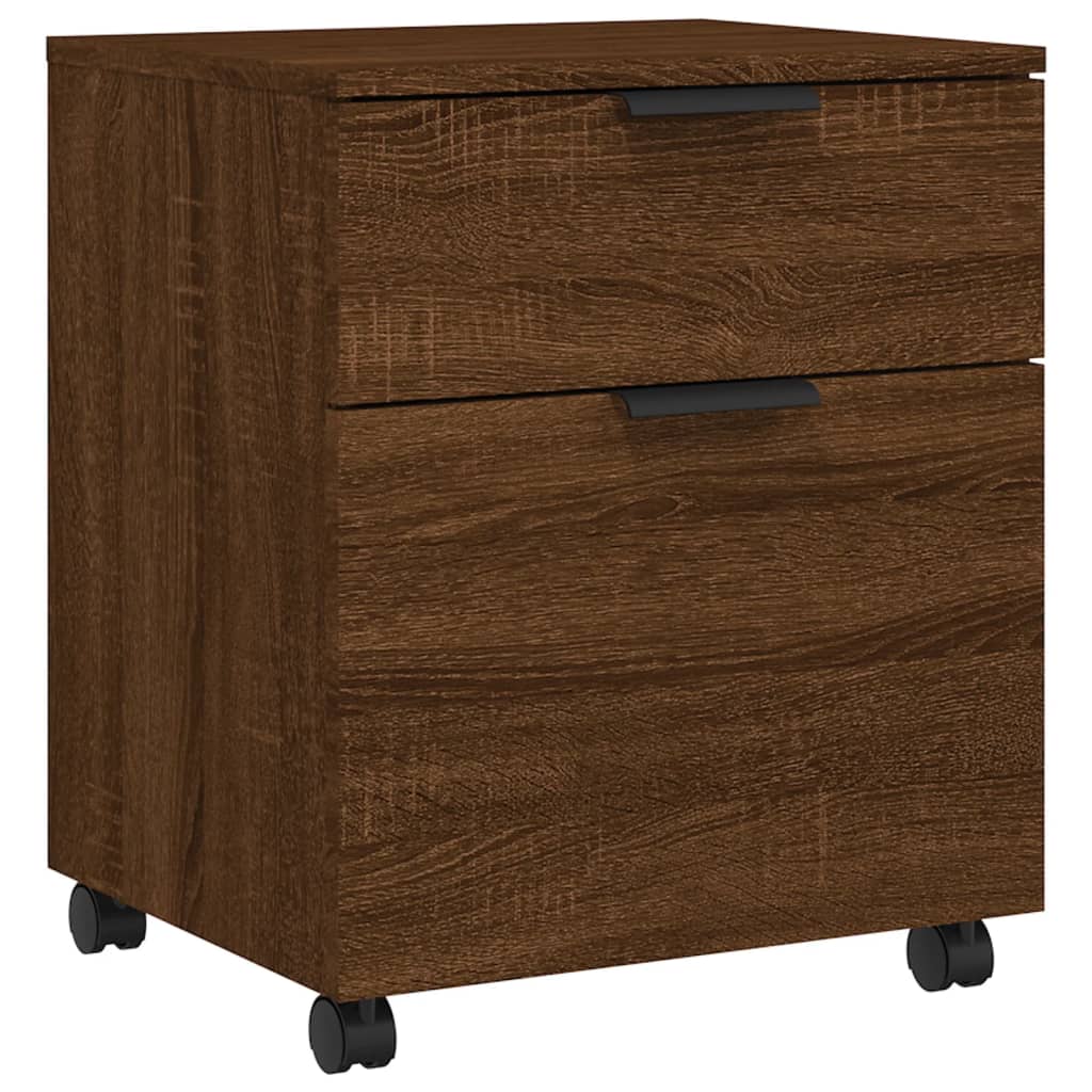 Dossierkast verrijdbaar 45x38x54 cm bewerkt hout bruineiken is nu te koop bij PeponiXL, paradijselijk wonen!