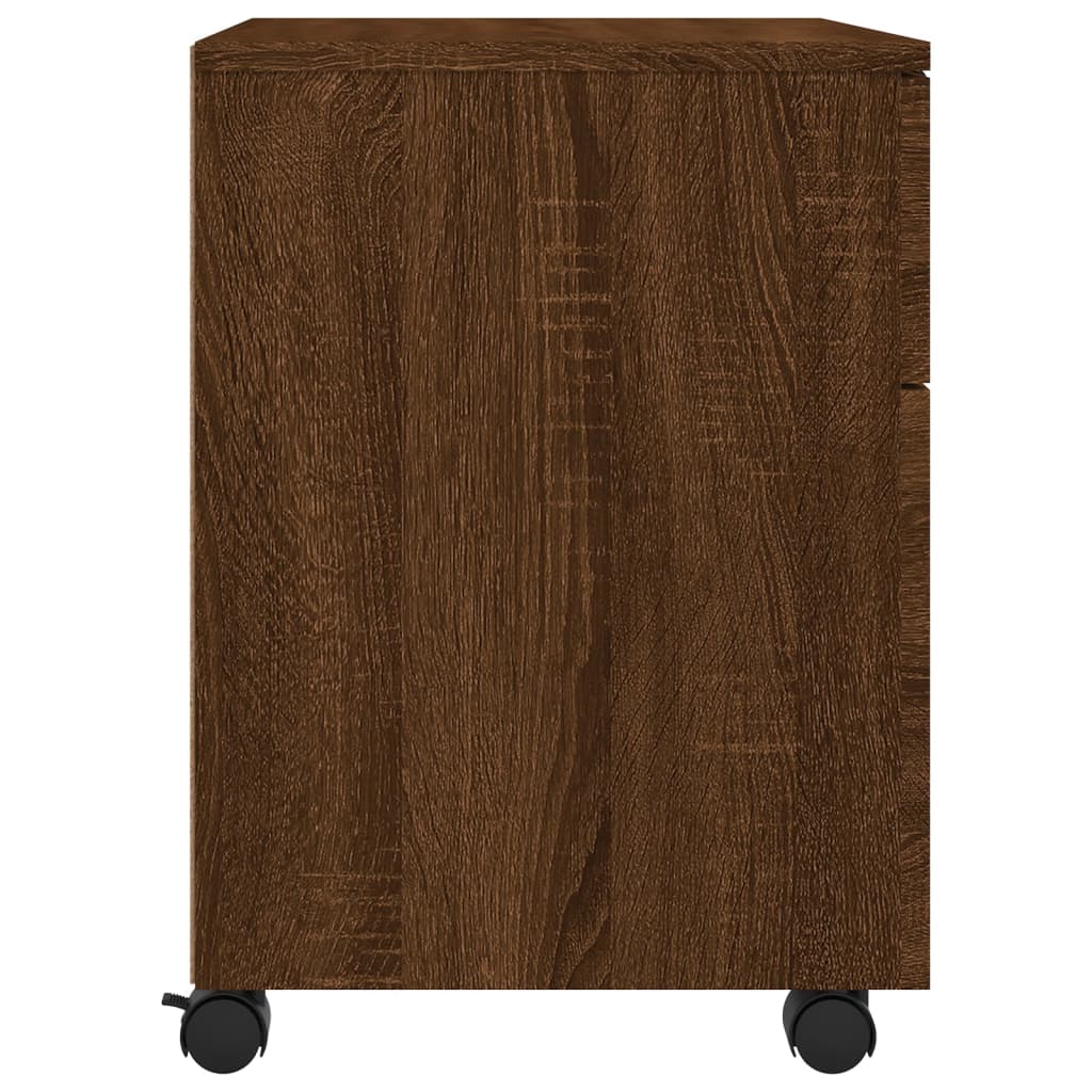 Dossierkast verrijdbaar 45x38x54 cm bewerkt hout bruineiken is nu te koop bij PeponiXL, paradijselijk wonen!