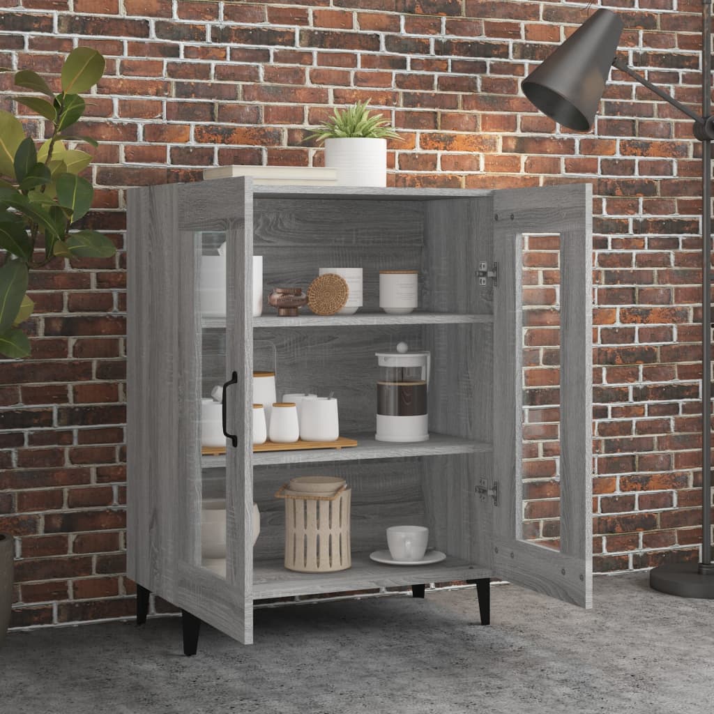 Dressoir 69,5x34x90 cm bewerkt hout grijs sonoma eikenkleurig is nu te koop bij PeponiXL, paradijselijk wonen!