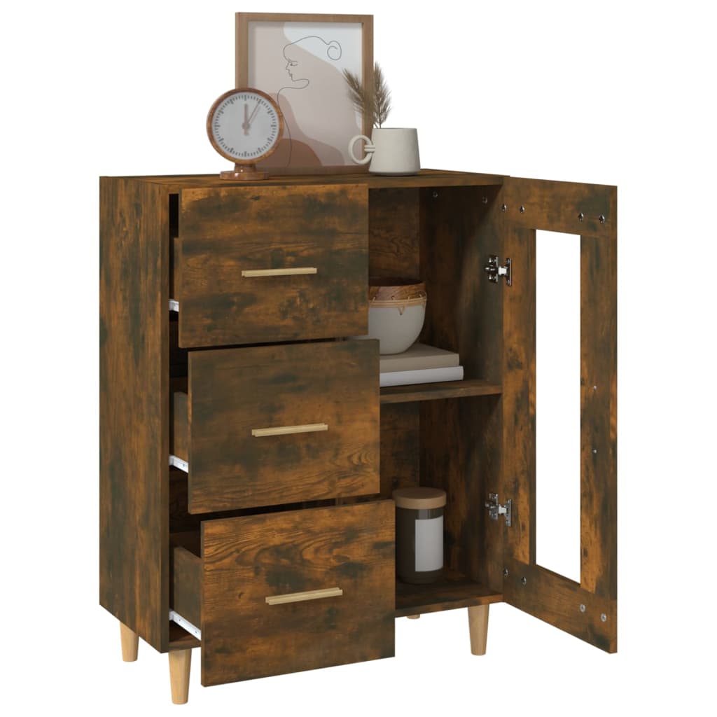 Dressoir 69,5x34x90 cm bewerkt hout gerookt eikenkleurig is nu te koop bij PeponiXL, paradijselijk wonen!