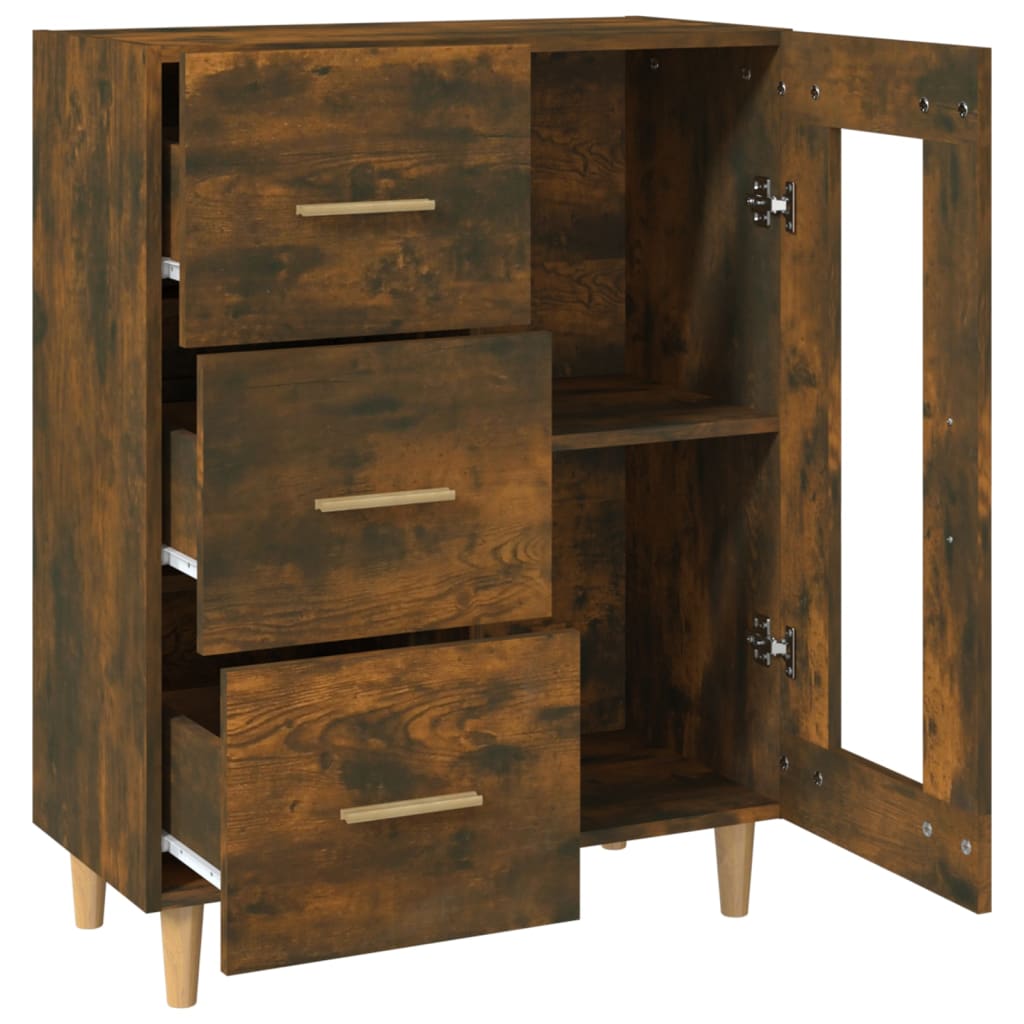 Dressoir 69,5x34x90 cm bewerkt hout gerookt eikenkleurig is nu te koop bij PeponiXL, paradijselijk wonen!