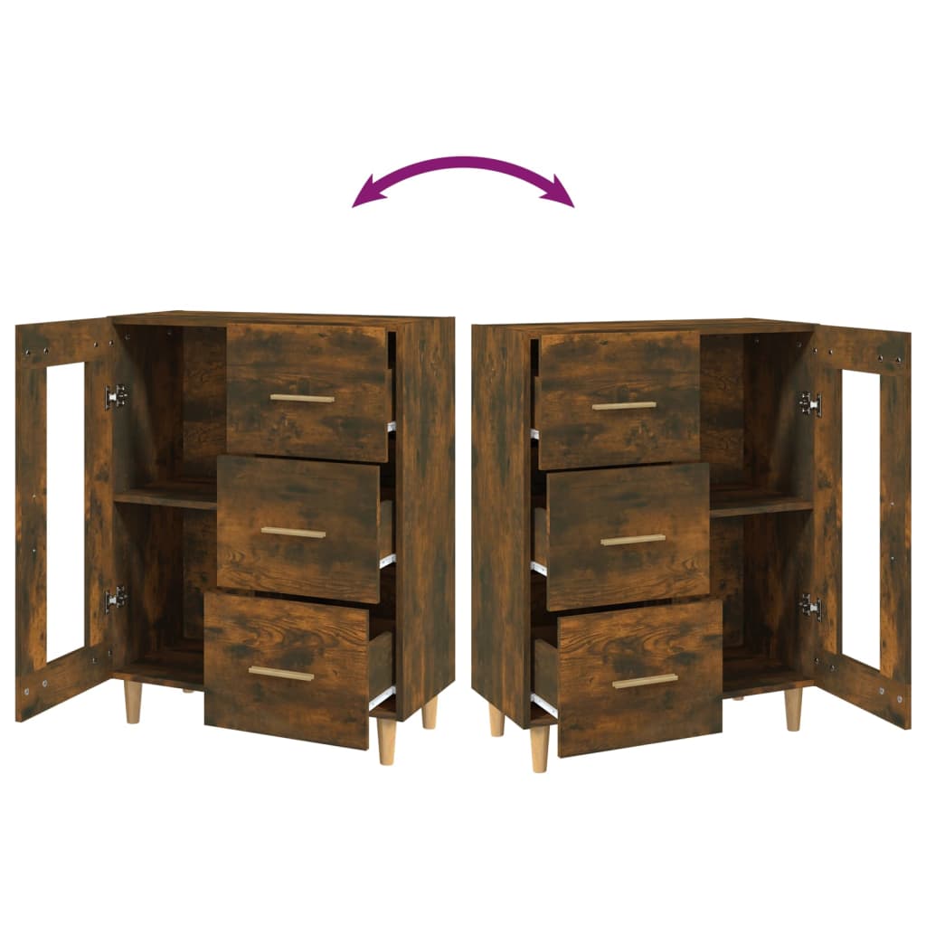 Dressoir 69,5x34x90 cm bewerkt hout gerookt eikenkleurig is nu te koop bij PeponiXL, paradijselijk wonen!