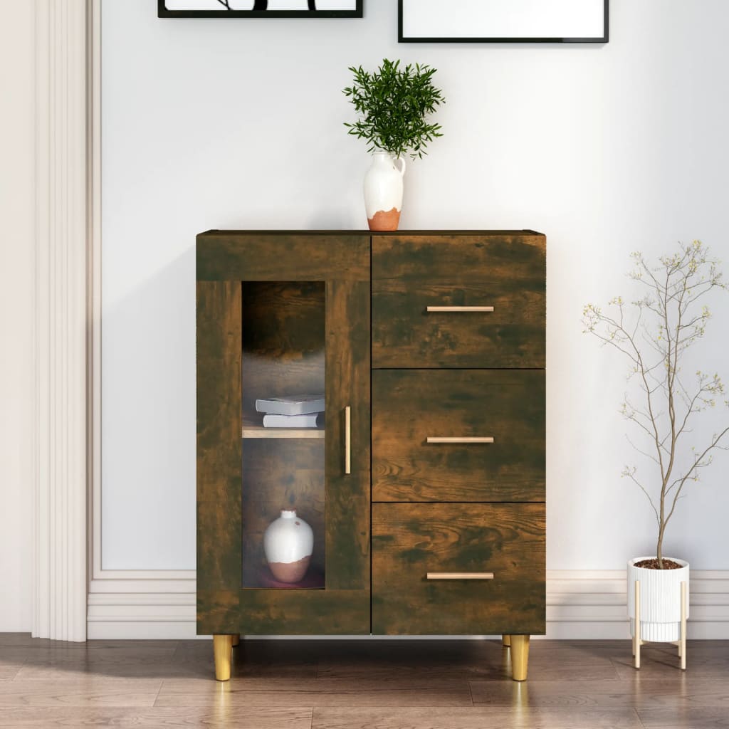 Dressoir 69,5x34x90 cm bewerkt hout gerookt eikenkleurig is nu te koop bij PeponiXL, paradijselijk wonen!