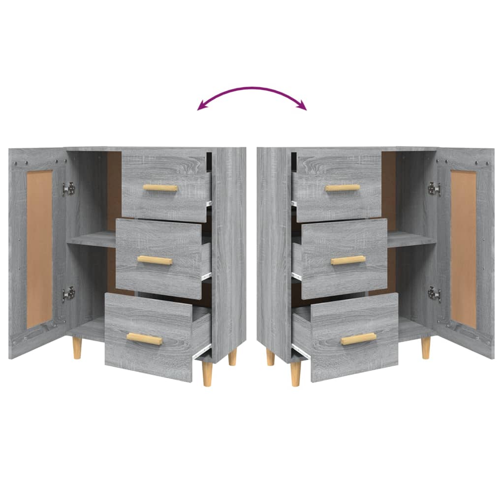 Dressoir 69,5x34x90 cm bewerkt hout grijs sonoma eikenkleurig is nu te koop bij PeponiXL, paradijselijk wonen!