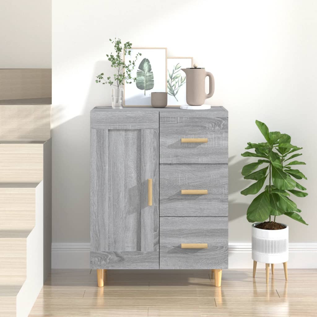 Dressoir 69,5x34x90 cm bewerkt hout grijs sonoma eikenkleurig is nu te koop bij PeponiXL, paradijselijk wonen!