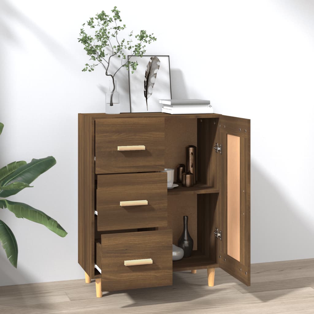 Dressoir 69,5x34x90 cm bewerkt hout bruin eikenkleur is nu te koop bij PeponiXL, paradijselijk wonen!