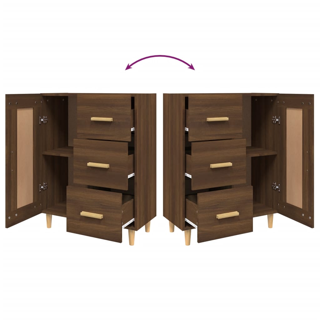 Dressoir 69,5x34x90 cm bewerkt hout bruin eikenkleur is nu te koop bij PeponiXL, paradijselijk wonen!
