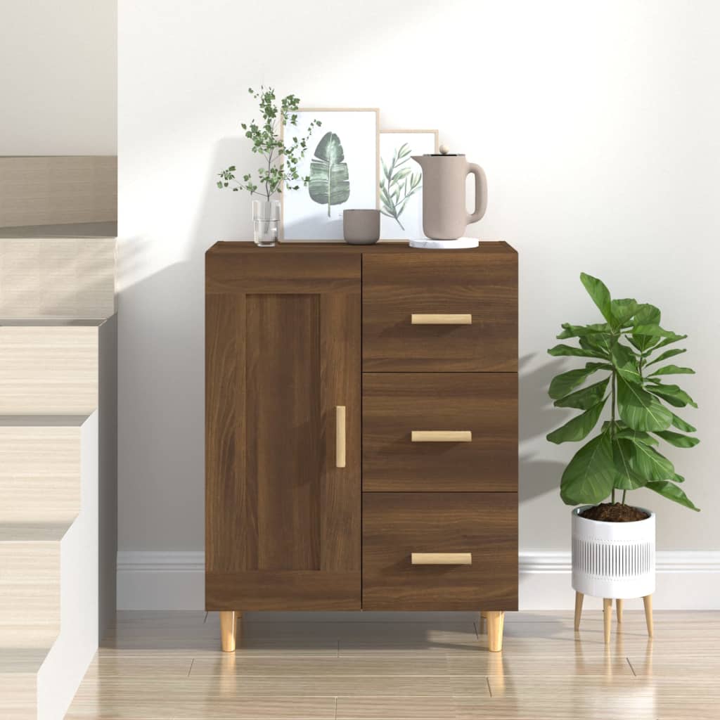 Dressoir 69,5x34x90 cm bewerkt hout bruin eikenkleur is nu te koop bij PeponiXL, paradijselijk wonen!