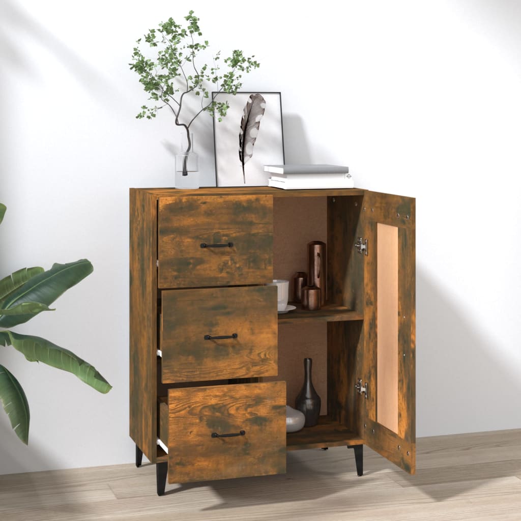 Dressoir 69,5x34x90 cm bewerkt hout gerookt eikenkleurig is nu te koop bij PeponiXL, paradijselijk wonen!