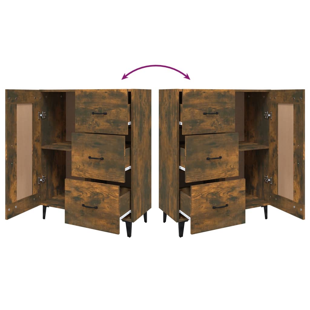 Dressoir 69,5x34x90 cm bewerkt hout gerookt eikenkleurig is nu te koop bij PeponiXL, paradijselijk wonen!