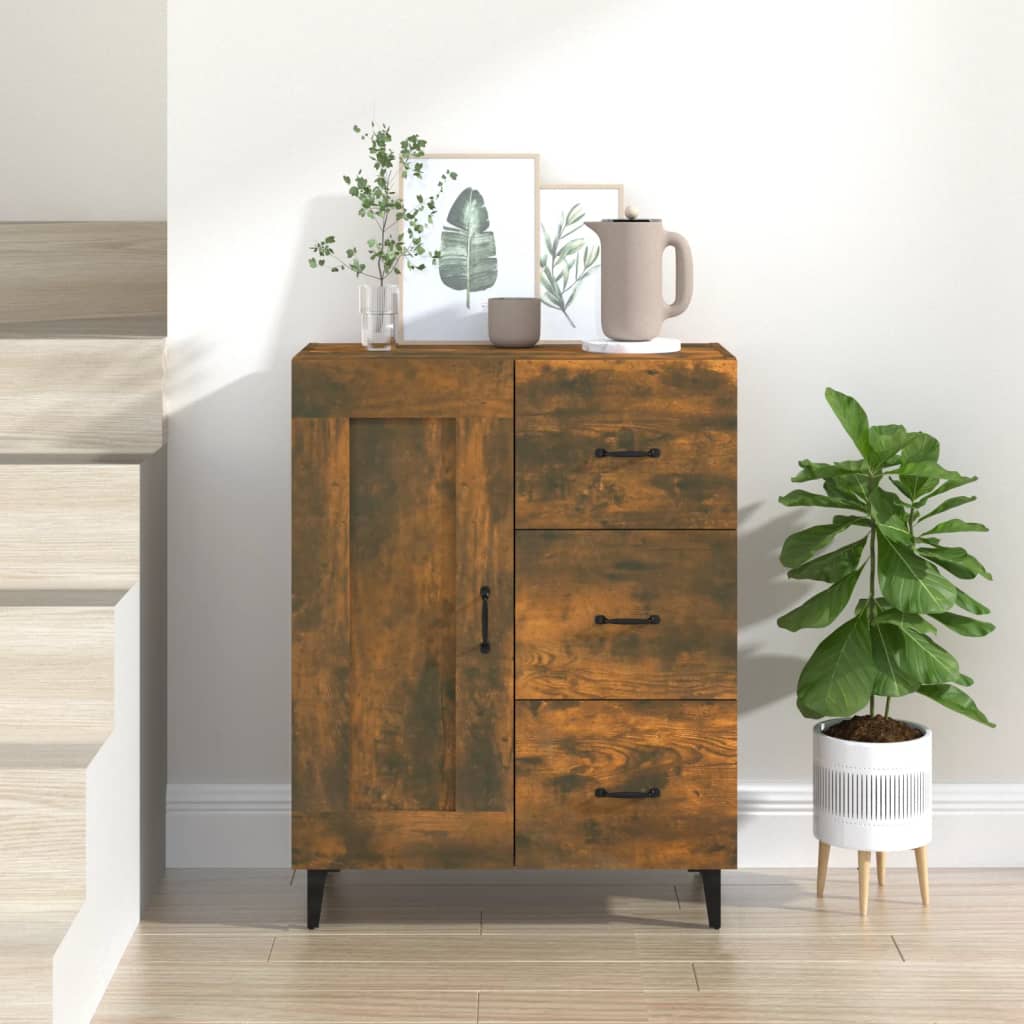 Dressoir 69,5x34x90 cm bewerkt hout gerookt eikenkleurig is nu te koop bij PeponiXL, paradijselijk wonen!