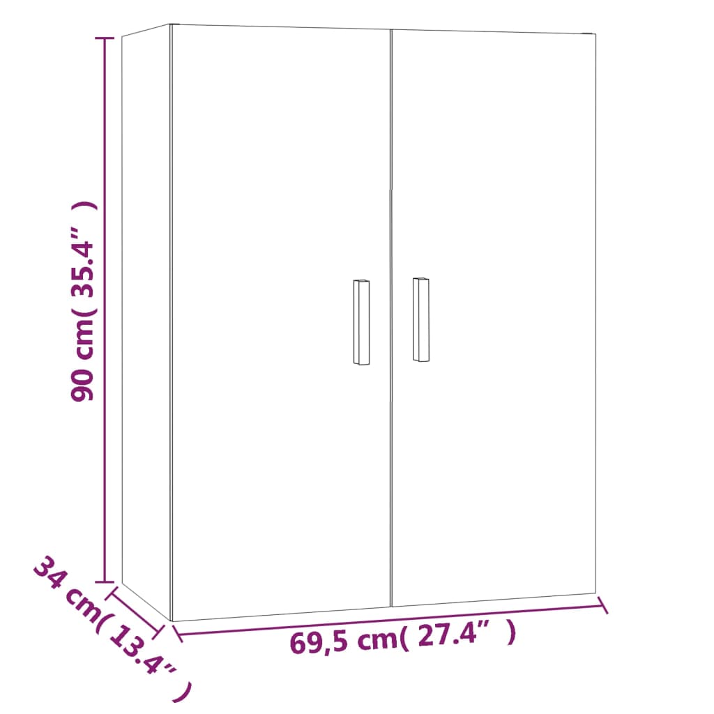 Hangkast 69,5x34x90 cm gerookt eikenkleurig is nu te koop bij PeponiXL, paradijselijk wonen!