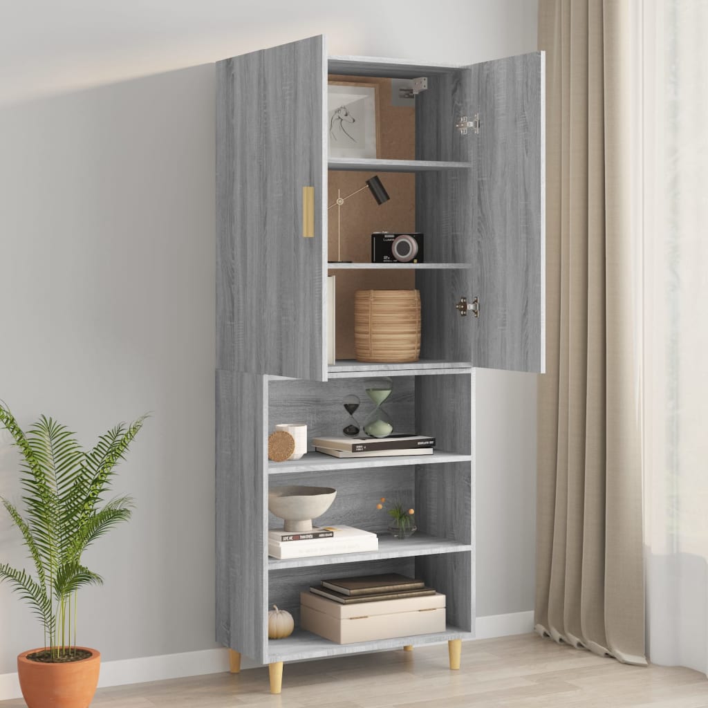Bovenkast 69,5x34x90 cm grijs sonoma eikenkleurig is nu te koop bij PeponiXL, paradijselijk wonen!