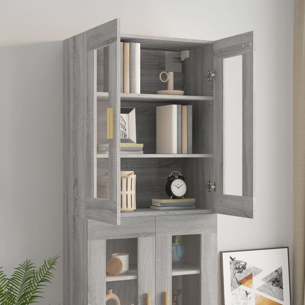 Bovenkast 69,5x34x90 cm grijs sonoma eikenkleurig is nu te koop bij PeponiXL, paradijselijk wonen!