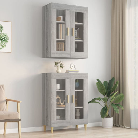 Bovenkast 69,5x34x90 cm grijs sonoma eikenkleurig is nu te koop bij PeponiXL, paradijselijk wonen!