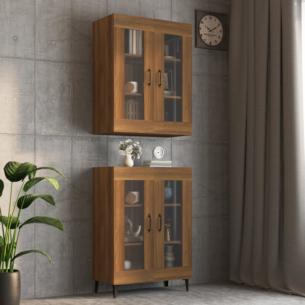 Bovenkast 69,5x34x90 cm bruin eikenkleur is nu te koop bij PeponiXL, paradijselijk wonen!