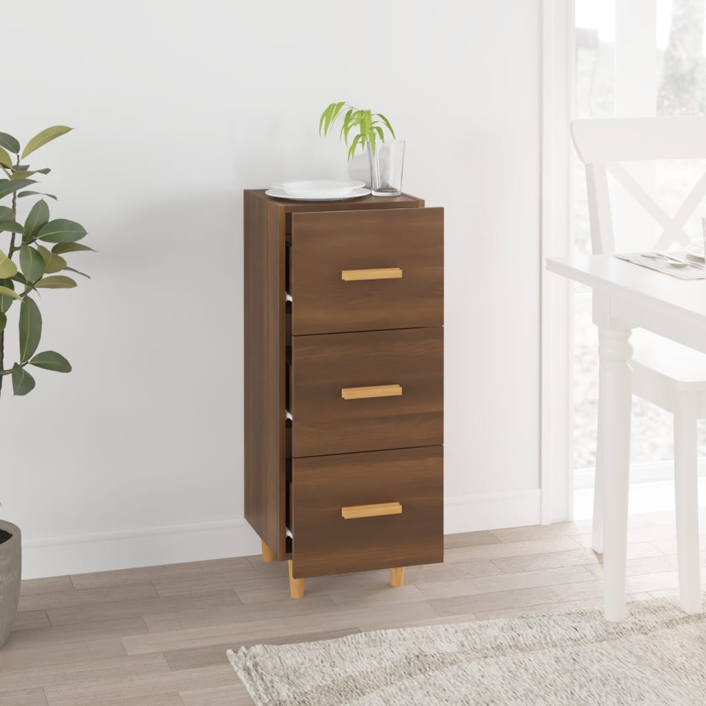 Dressoir 34,5x34x90 cm bewerkt hout bruin eikenkleur is nu te koop bij PeponiXL, paradijselijk wonen!