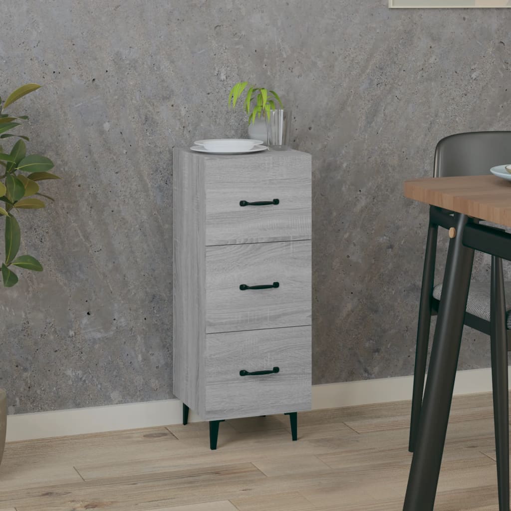 Dressoir 34,5x34x90 cm bewerkt hout grijs sonoma eikenkleurig is nu te koop bij PeponiXL, paradijselijk wonen!