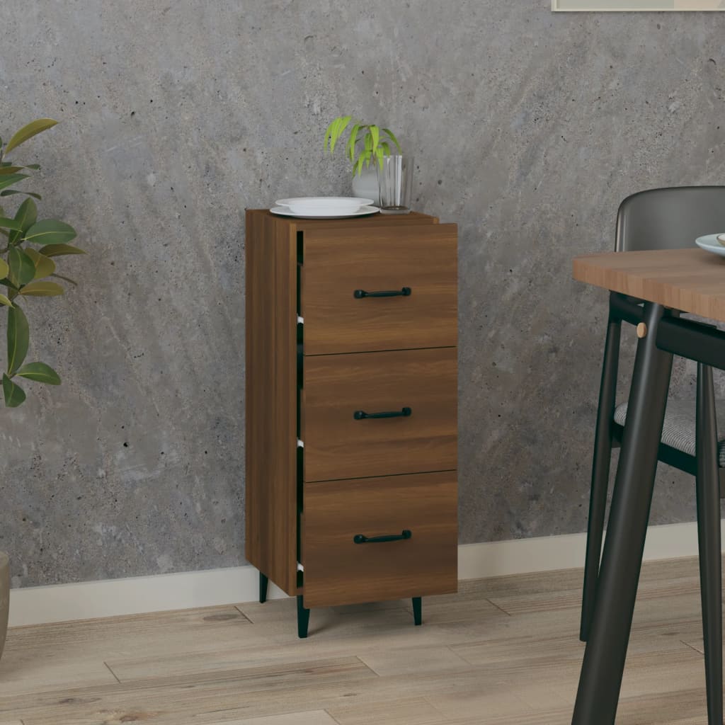 Dressoir 34,5x34x90 cm bewerkt hout bruin eikenkleur is nu te koop bij PeponiXL, paradijselijk wonen!