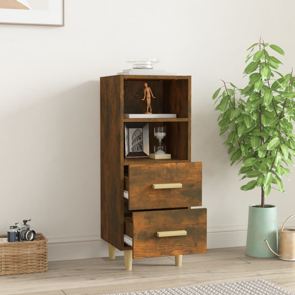 Dressoir 34,5x34x90 cm bewerkt hout gerookt eikenkleurig is nu te koop bij PeponiXL, paradijselijk wonen!