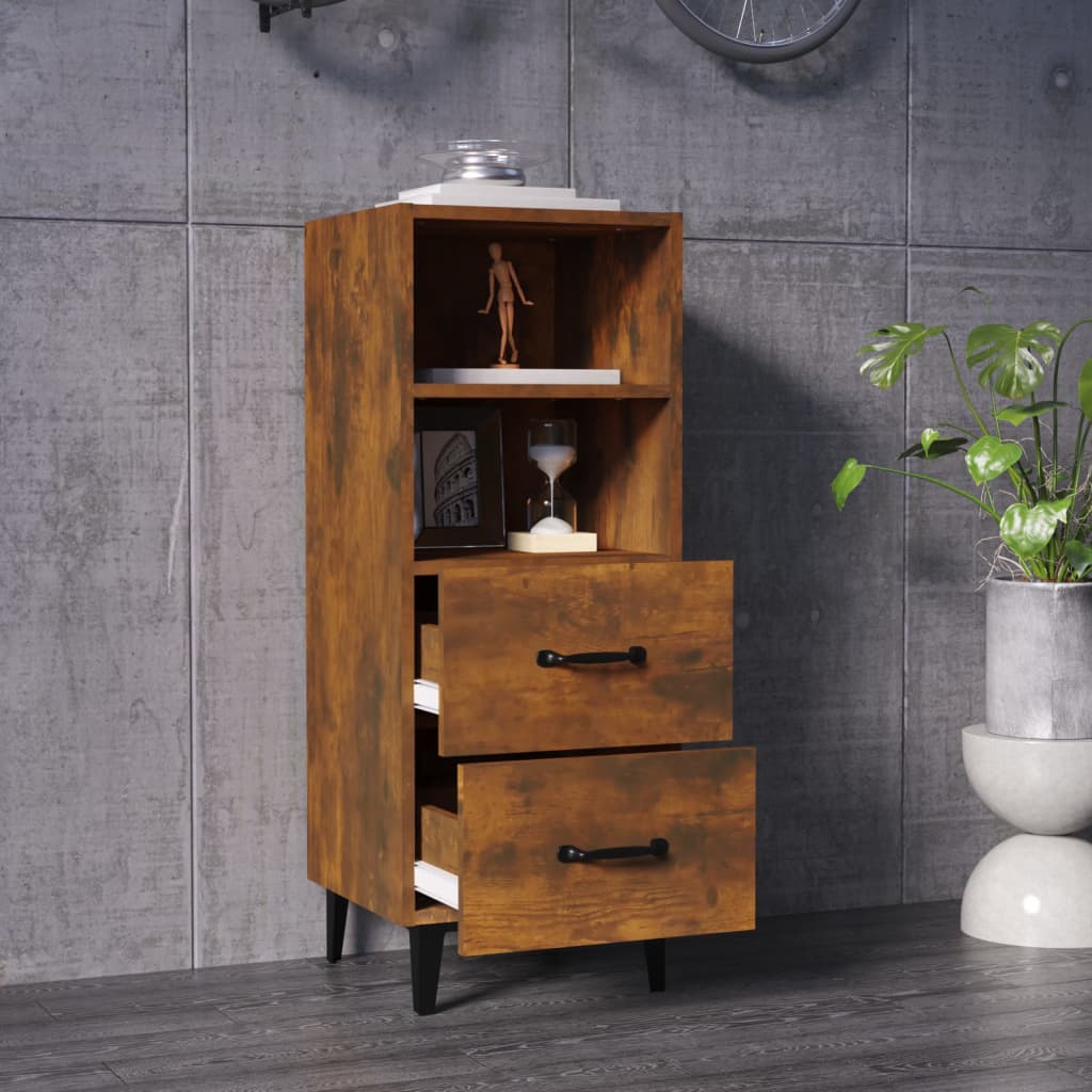 Dressoir 34,5x34x90 cm bewerkt hout gerookt eikenkleurig is nu te koop bij PeponiXL, paradijselijk wonen!