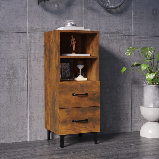 Dressoir 34,5x34x90 cm bewerkt hout gerookt eikenkleurig is nu te koop bij PeponiXL, paradijselijk wonen!