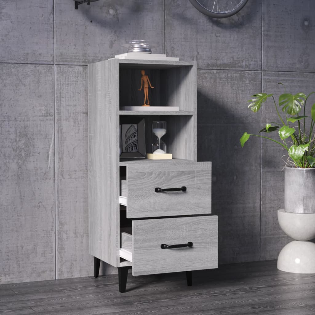 Dressoir 34,5x34x90 cm bewerkt hout grijs sonoma eikenkleurig is nu te koop bij PeponiXL, paradijselijk wonen!