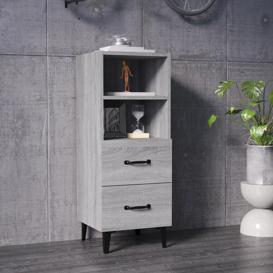 Dressoir 34,5x34x90 cm bewerkt hout grijs sonoma eikenkleurig is nu te koop bij PeponiXL, paradijselijk wonen!