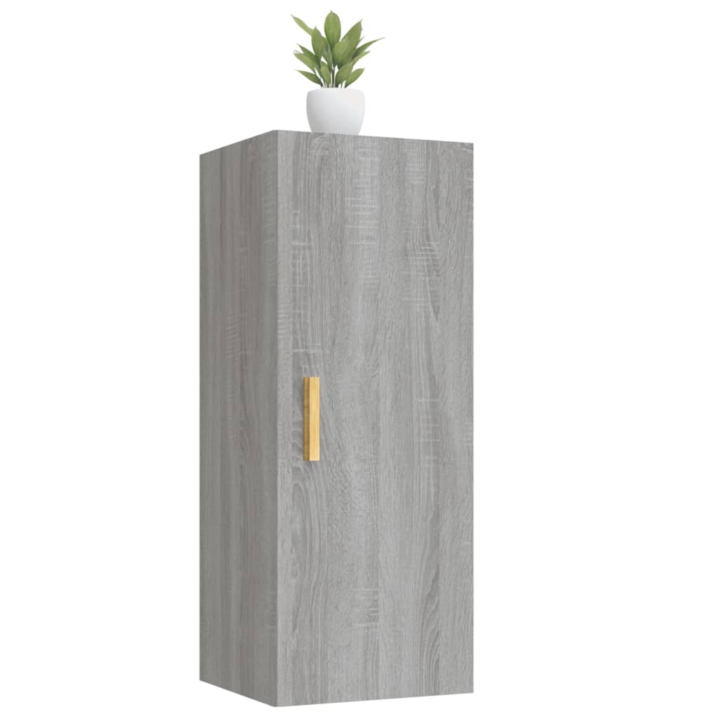 Wandkast 34,5x34x90 cm bewerkt hout grijs sonoma eikenkleurig is nu te koop bij PeponiXL, paradijselijk wonen!