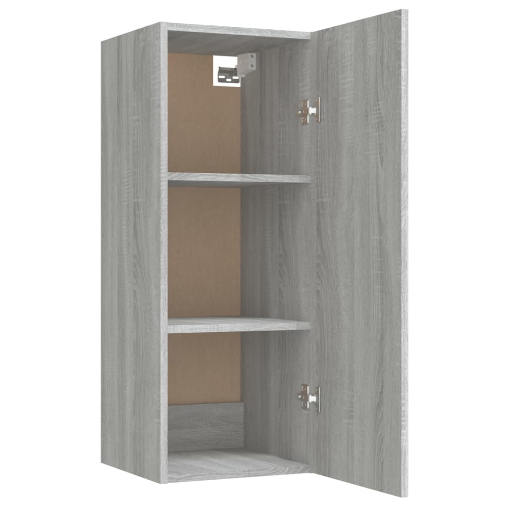 Wandkast 34,5x34x90 cm bewerkt hout grijs sonoma eikenkleurig is nu te koop bij PeponiXL, paradijselijk wonen!