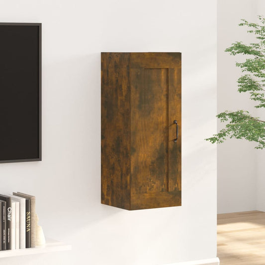 Wandkast 35x34x90 cm bewerkt hout gerookt eikenkleurig is nu te koop bij PeponiXL, paradijselijk wonen!
