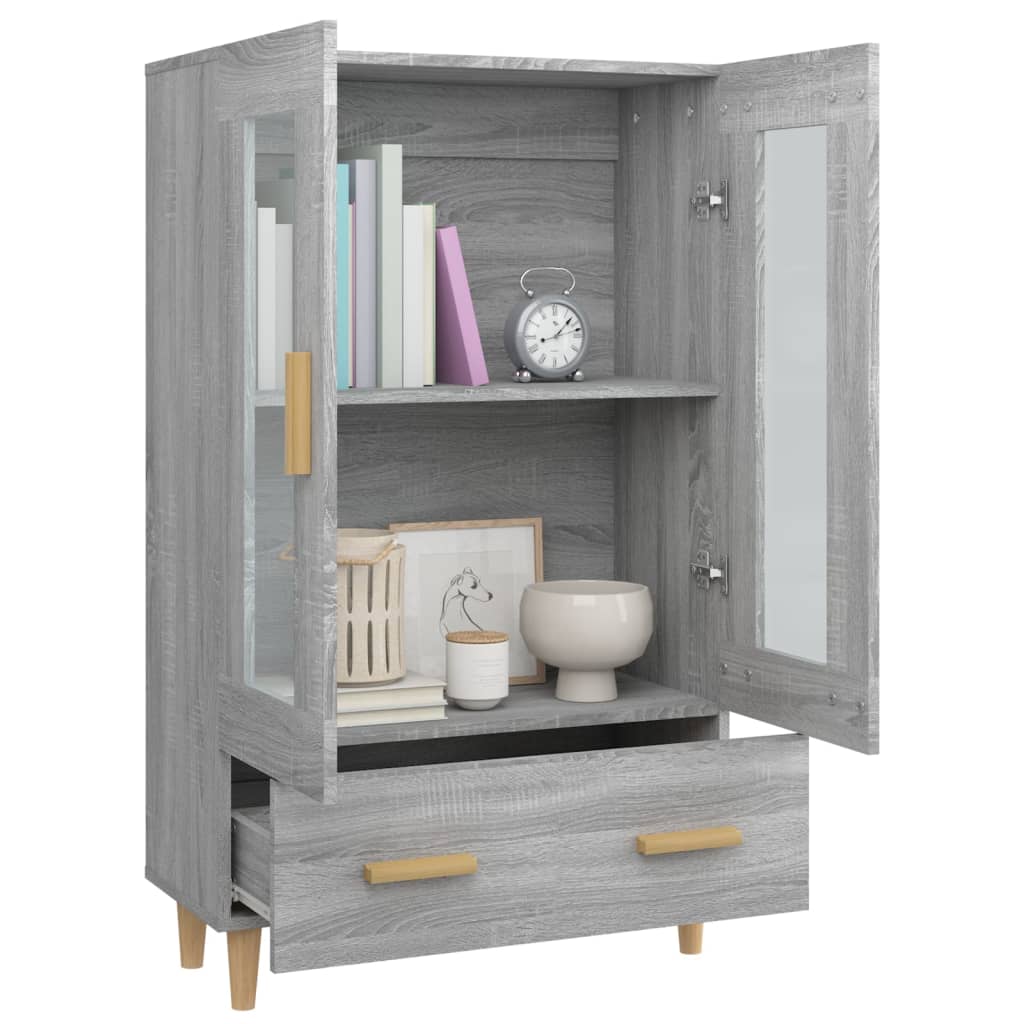 Hoge kast 70x31x115 cm bewerkt hout grijs sonoma eikenkleurig is nu te koop bij PeponiXL, paradijselijk wonen!